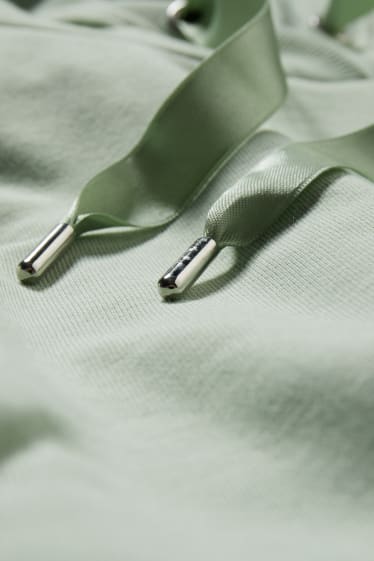 Women - Sweatshirt dress with hood - mint green