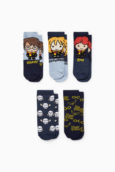 Kinderen - Set van 5 paar - Harry Potter - sokken - donkerblauw