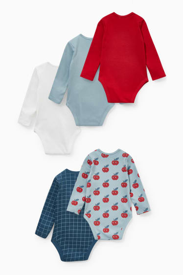 Babies - Multipack of 5 - baby bodysuit - white / red