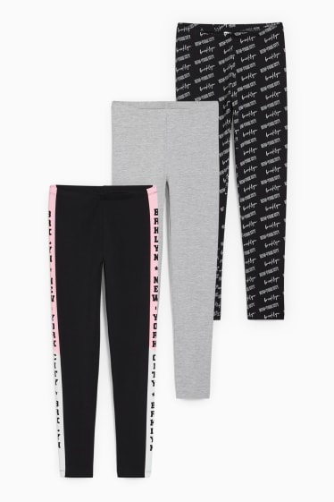 Children - Multipack of 3 - leggings - light gray-melange