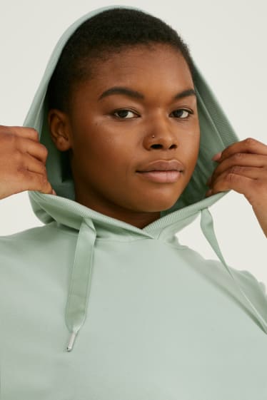 Women - Sweatshirt dress with hood - mint green