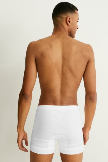 Home - Paquet de 2 - calçotets trunk - canalé doble - blanc