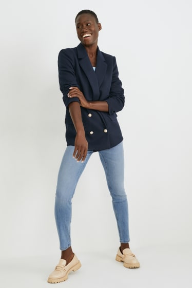 Femei - Skinny jeans - high waist - jeans modelatori - denim-albastru deschis