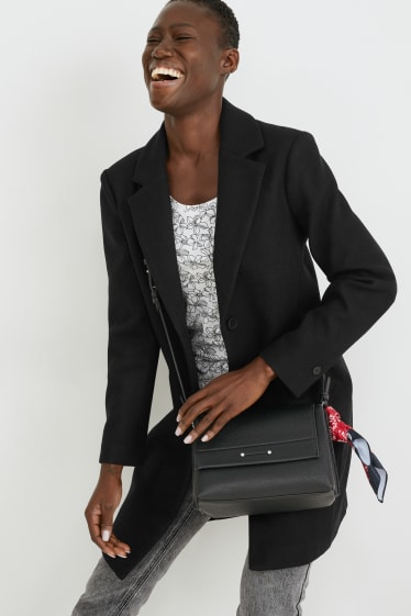 Women - Set - shoulder bag and key fob - 2 piece - black