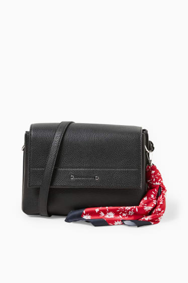 Women - Set - shoulder bag and key fob - 2 piece - black