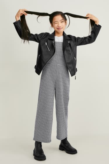 Children - Jumpsuit - check - white