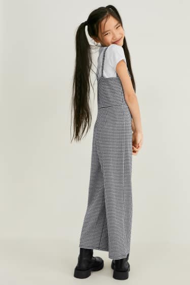 Children - Jumpsuit - check - white