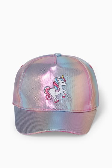Bambini - Unicorni - cappellino da baseball - effetto brillante - viola chiaro