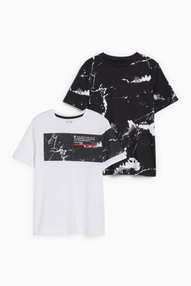 Niños - Pack de 2 - camisetas de manga corta - blanco / negro