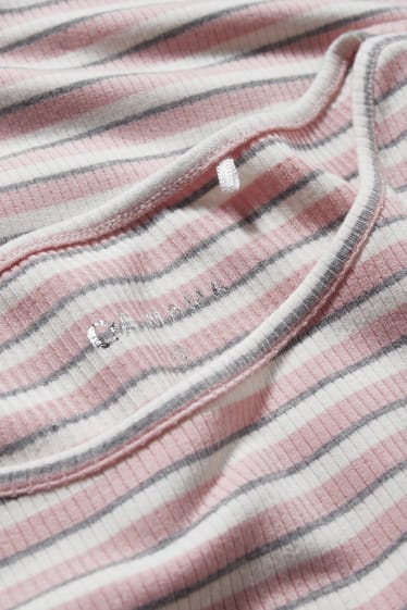 Damen - Umstands-T-Shirt - gestreift - rosa