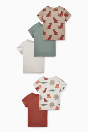 Bébés - Lot de 5 - t-shirt pour bébé - beige chiné