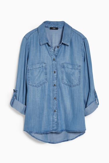 Women - Blouse - blue denim