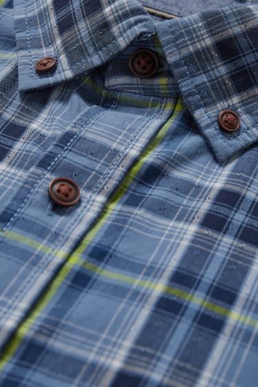 Men - Shirt - regular fit - button-down collar - check - blue