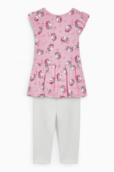 Niños - Set - vestido, leggings y bolso bandolera - 3 piezas - rosa