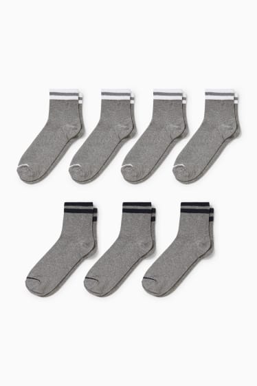 Hombre - Pack de 7 - calcetines cortos - LYCRA® - gris jaspeado