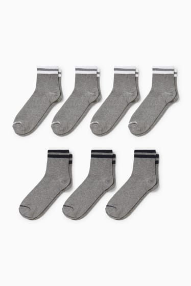 Hommes - Lot de 7 - socquettes - LYCRA® - gris chiné