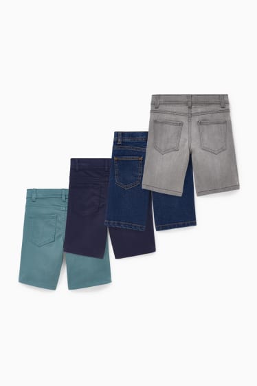 Children - Multipack of 4 - bermuda jeans and bermuda shorts - denim-dark blue