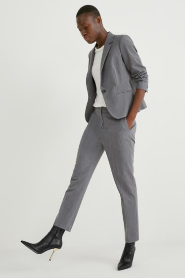 Donna - Pantaloni business - slim fit - grigio melange
