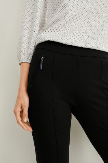 Donna - Pantaloni in jersey - slim fit - nero
