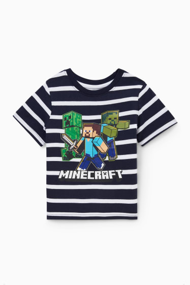 Copii - Minecraft - tricou cu mânecă scurtă - cu dungi - albastru închis