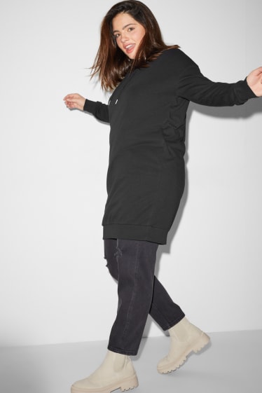 Women - CLOCKHOUSE - sweatshirt dress with hood - black