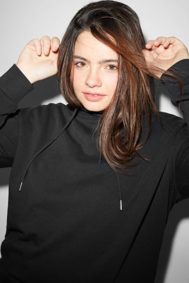 Women - CLOCKHOUSE - sweatshirt dress with hood - black