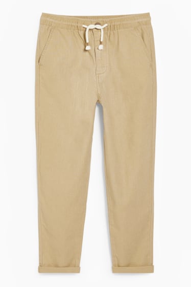 Children - Trousers - genderneutral - linen blend - light brown
