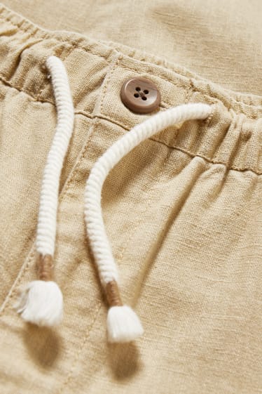 Children - Trousers - genderneutral - linen blend - light brown