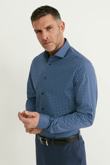 Herren - Businesshemd - Slim Fit - Cutaway - extra lange Ärmel - dunkelblau