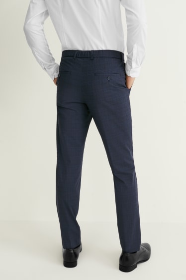 Uomo - Pantaloni coordinabili - slim fit - Flex - a quadretti - blu scuro