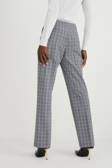 Women - Business trousers - straight fit  - gray-melange