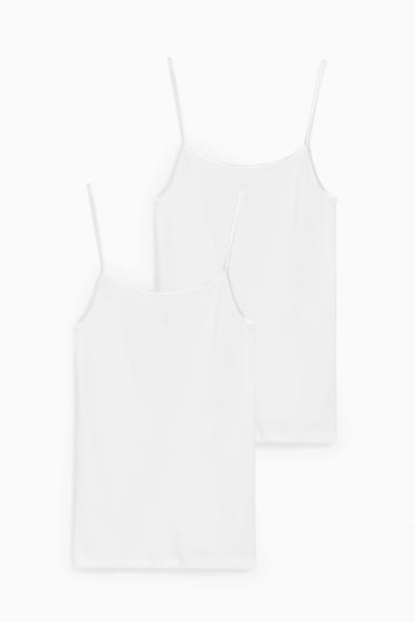 Dames - Set van 2 - hemdjes - wit