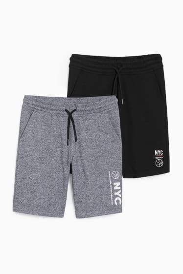 Niños - Pack de 2 - shorts deportivos - gris jaspeado