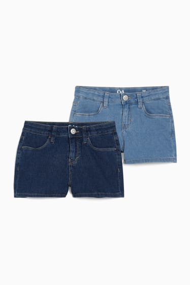 Children - Multipack of 2 - denim shorts - denim-dark blue