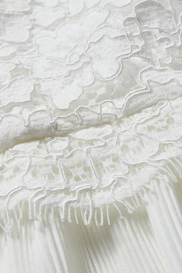 Femmes - Robe de mariée - plissée - blanc crème