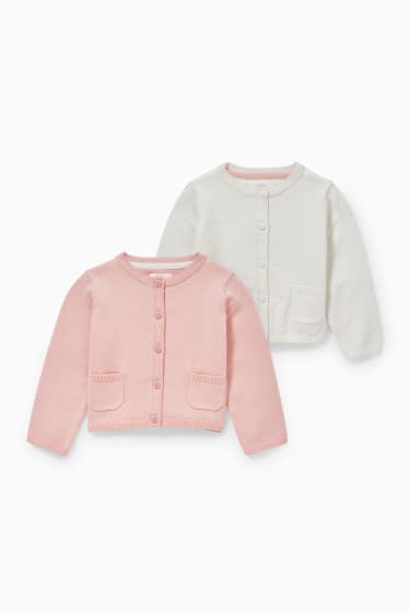 Babies - Multipack of 2 - baby cardigans - white / rose