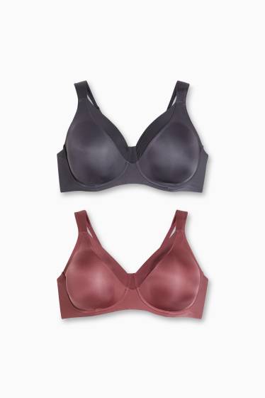 Women - Multipack of 2 - underwire bra - graphite