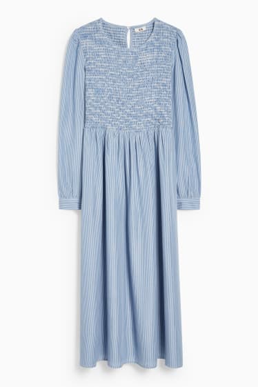 Women - Fit & flare dress - striped - light blue