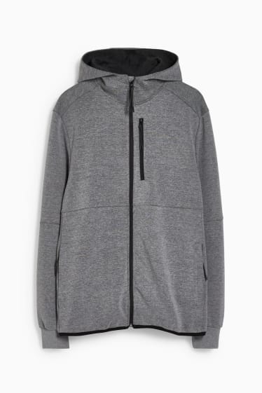 Men - Zip-through sweatshirt with hood - gray-melange