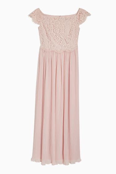 Women - Fit & flare dress - pleated - rose