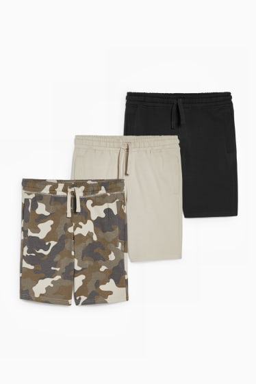 Children - Multipack of 3 - sweat shorts - camouflage