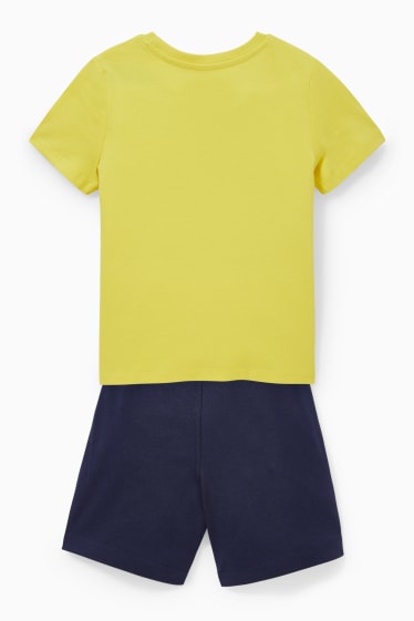 Children - Set - short sleeve T-shirt and sweat shorts - 2 piece - yellow