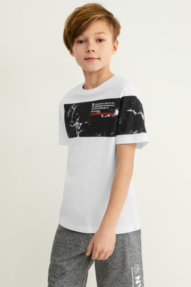 Kinderen - Set van 2 - T-shirt - wit / zwart