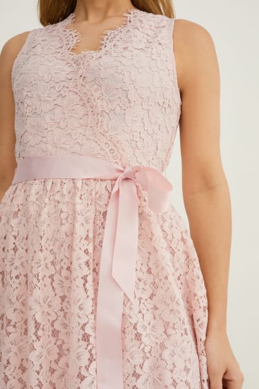 Femmes - Robe portefeuille - style festif - rose