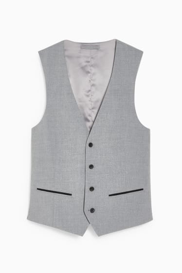 Hommes - Gilet de bureau sans manches - coupe slim - Flex - LYCRA® - gris clair chiné