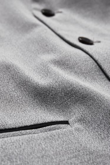 Pánské - Obleková vesta - slim fit - flex - LYCRA® - světle šedá-žíhaná