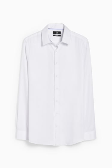Hombre - Camisa - slim fit - kent - de planchado fácil - blanco