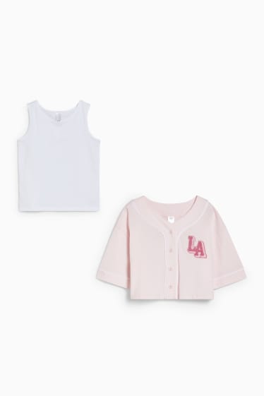 Children - Set - zip-through sweatshirt and top - 2 piece - rose