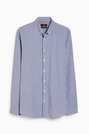 Men - Business shirt - slim fit - button-down collar - Flex - LYCRA® - blue