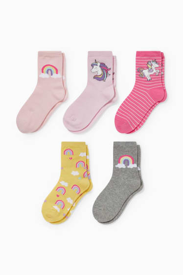 Dětské - Multipack 5 ks - ponožky - světle fialová